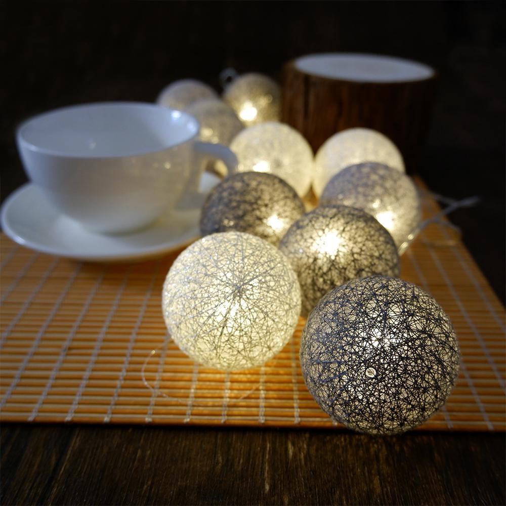 Ватный шар, световая цепочка, ночные огни, гирлянда, светодиодная гирлянда, Рождество, детская спальня, Хэллоуин, уличное свадебное украшение для патио, вечеринки