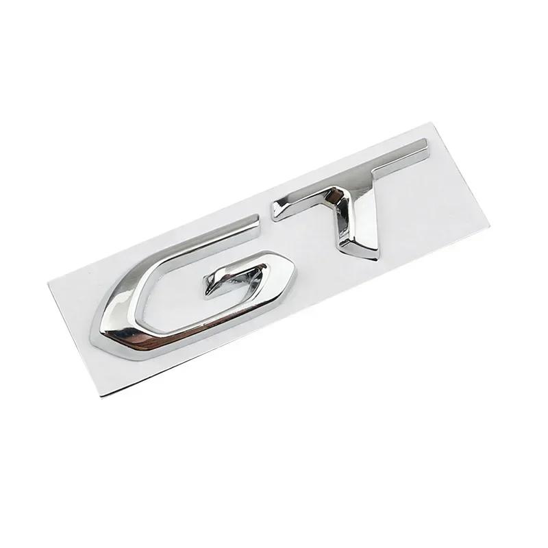 BBDP9 3D Metal GT Logo Car Rear Trunk Emblem Badge Decals Sticker for KIA Peugeot 208 308 508 2008 3008 5008 106 107 206 207 307 406