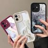 For iPhone 16 15 14 Pro Max 13 Pro 12 Mini 11 XR XS Shockproof Marble Pattern Matte TPU Soft Cover