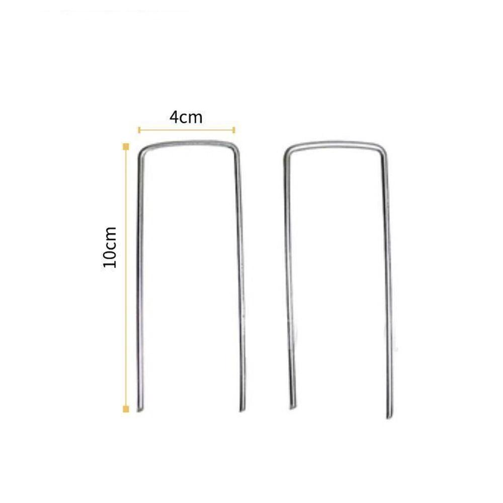 50 Садовый фиксатор U-образной формы, толщина 2,5 мм, ширина 4 см, длина 10 см, большие U-образные гвозди