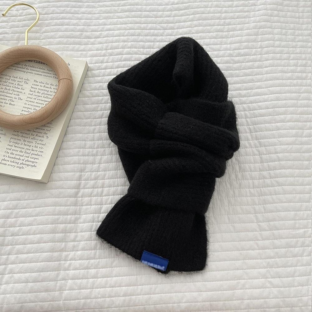 Однотонный зимний теплый шарф, утолщенный шерстяной шарф с перекрестными вязками, модный вязаный шарф Y2K унисекс