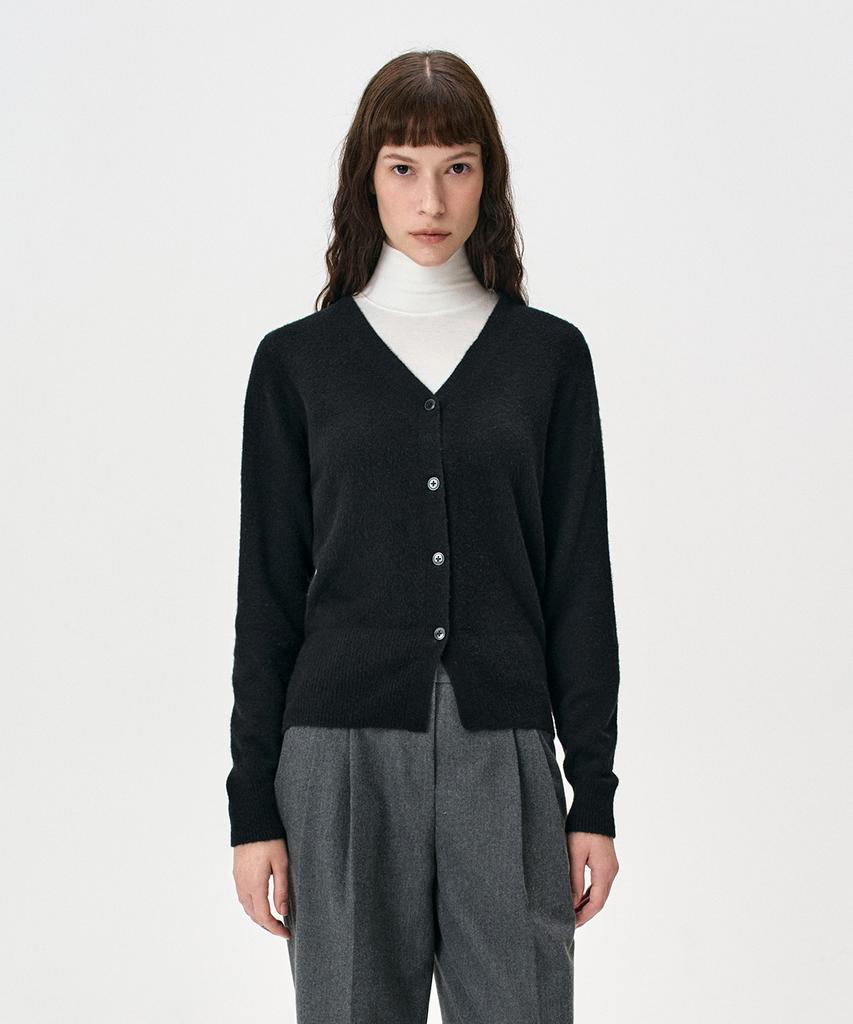 Кардиган Ridifi Crop из смесовой шерсти (черный)