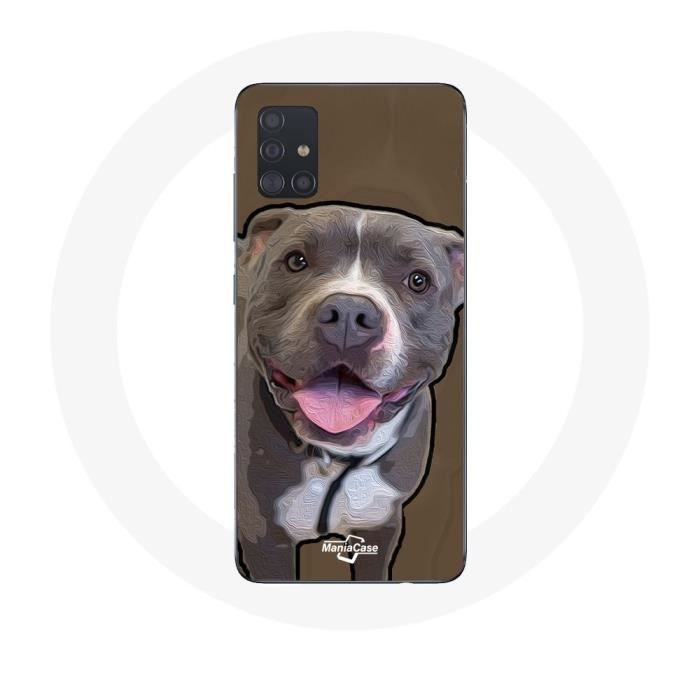 Coque - MANIACASE - Samsung Galaxy A71 - Chien Pitbull - Souple - Protection
