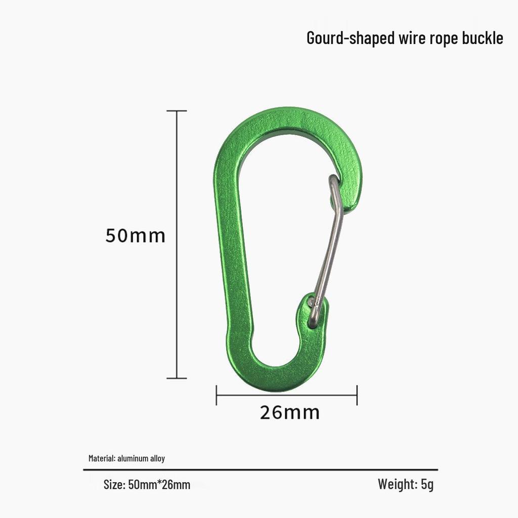 Colorful Aluminum Gourd Carabiner Keychain with S-Shaped Quick Release & Water Bottle Hanger