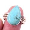 Натуральный тибетский драгоценный камень бирюза 925 пробы, одноцветное серебро, двухцветное кольцо, размер 9US M7L79