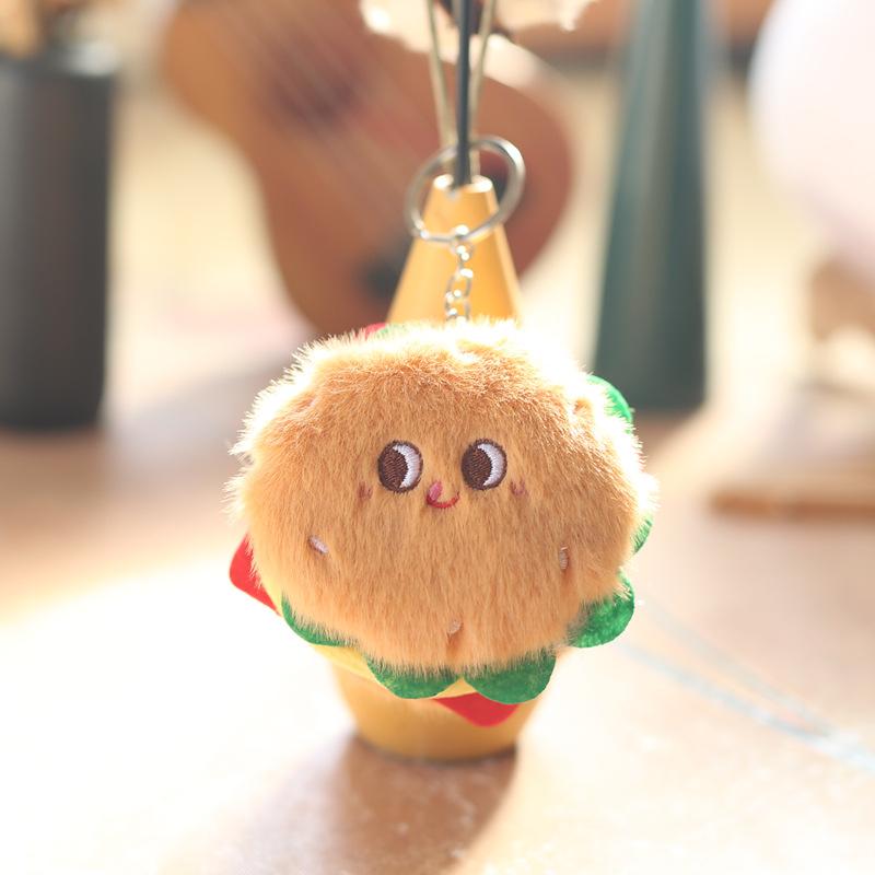 Милый милый гамбургер маленькая подвеска плюшевые игрушки кукла суши картофель фри хлеб круассан сумка подвесное украшение брелок