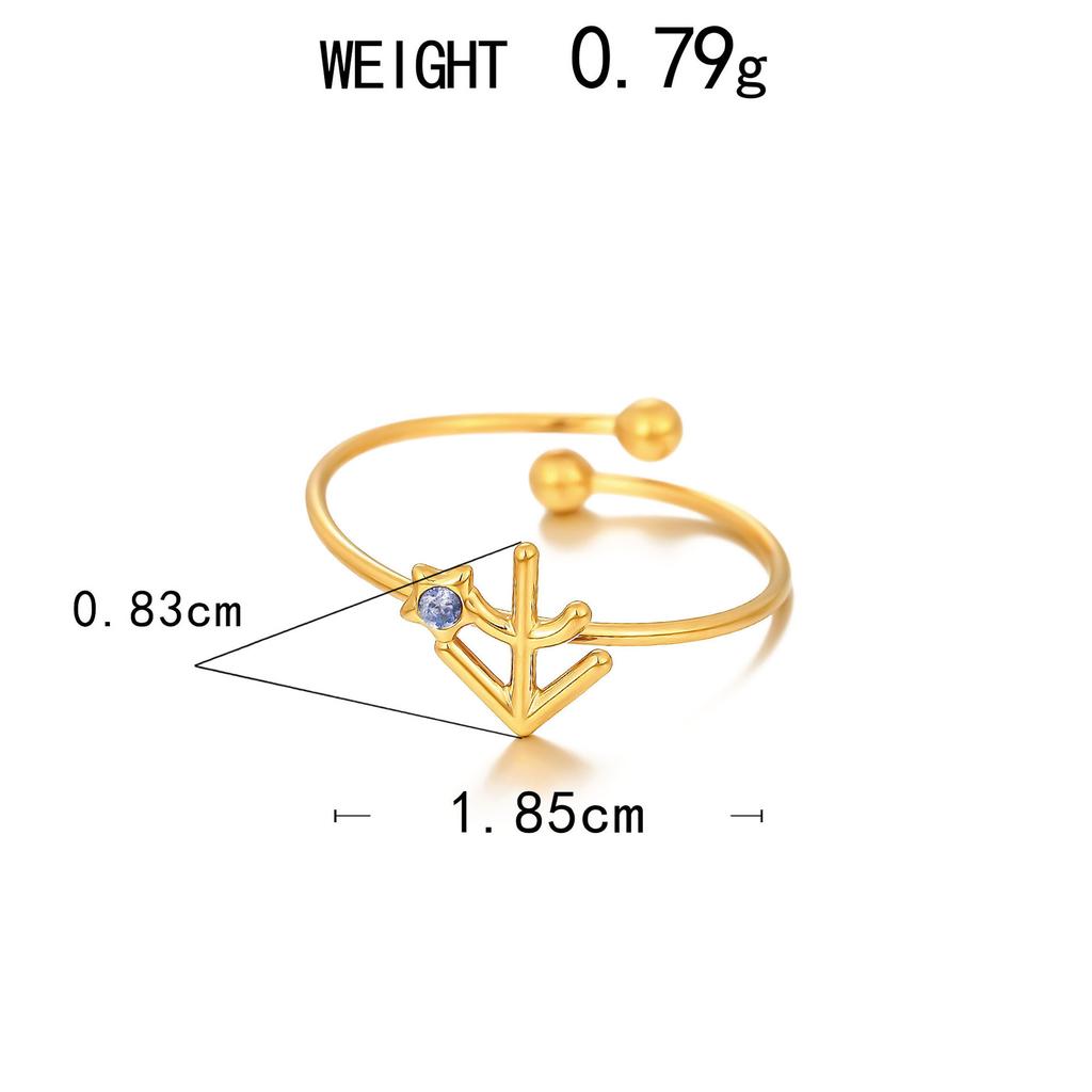 Personalized Ring, Stainless Steel Vacuum Plated 18K Gold Twelve Constellation Opening Single Bracelet.