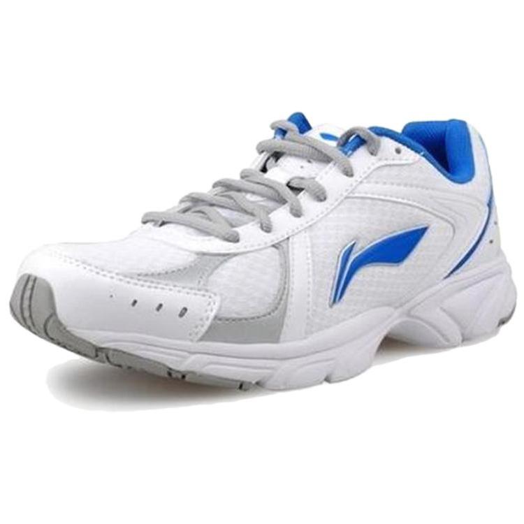 Li Ning Амортизирующие Дышащие Износостойкие Нескользящие Низкие Беговые Кроссовки Мужские Бело-Сине-Серые ARBJ055-1
