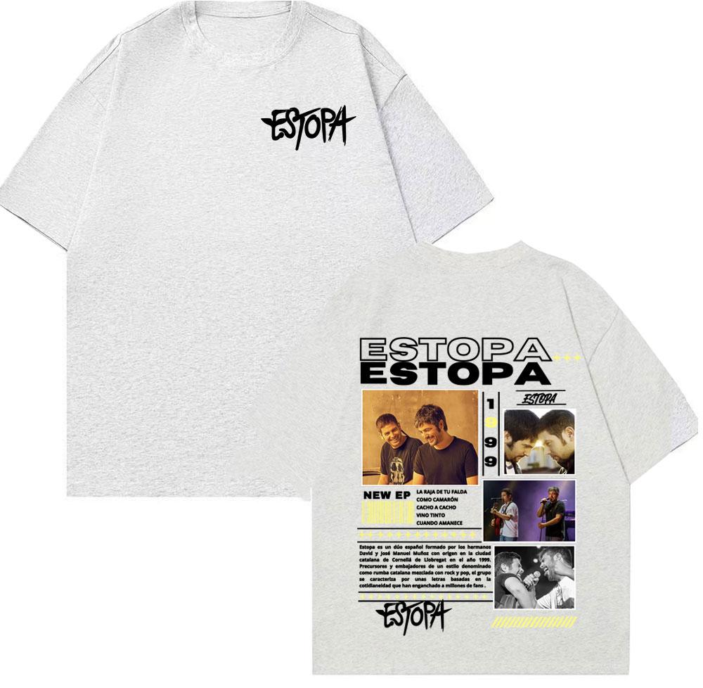 Rapper Estopa Тур 1999 Графические Футболки Унисекс Унисекс Мода Хип-Хоп Уличная Мода Футболка Летние Топы Оверсайз Футболка Streetwear