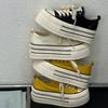 Thick-soled Heightening Canvas Shoes Women's Spring New Muffin Bottom Breathable Low-top Casual Shoes Versatile Board Shoes