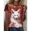 Summer Round Neck 3D Cute Animals Print Top Fashionable Casual Short Sleeved Women's T-shirts