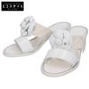 [Good Condition] IG32781 Camellia Motif Quilted Leather Chunky Heel Sandals Shoes 35C whiteUsed
