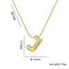 Stainless Steel Gold Color Chunky Alphabet Balloon Bubble Initial Letter Pendant Necklace for Women Charm Necklace Jewelry Gift