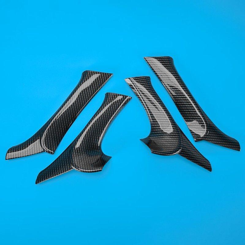 Car Interior Door Armrest Panel Trim Cover Set Fit For Lexus IS F 250 350 2006-2013 Black Carbon Fiber Texture Style Plastic
