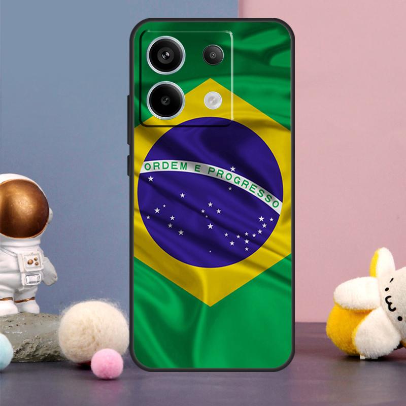 Brazil Flag Case For Xiaomi Redmi Note 15 Pro Plus 10 11 12 13 14 Pro Redmi 15 15C 14C 10C 12C 13C Cover