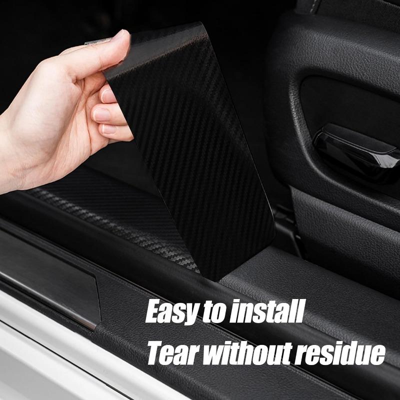 3D наклейка из углеродного волокна для автомобиля, защитная паста для самостоятельного изготовления, полоска для порога автомобиля, боковое зеркало, лента против царапин, водонепроницаемая защитная пленка