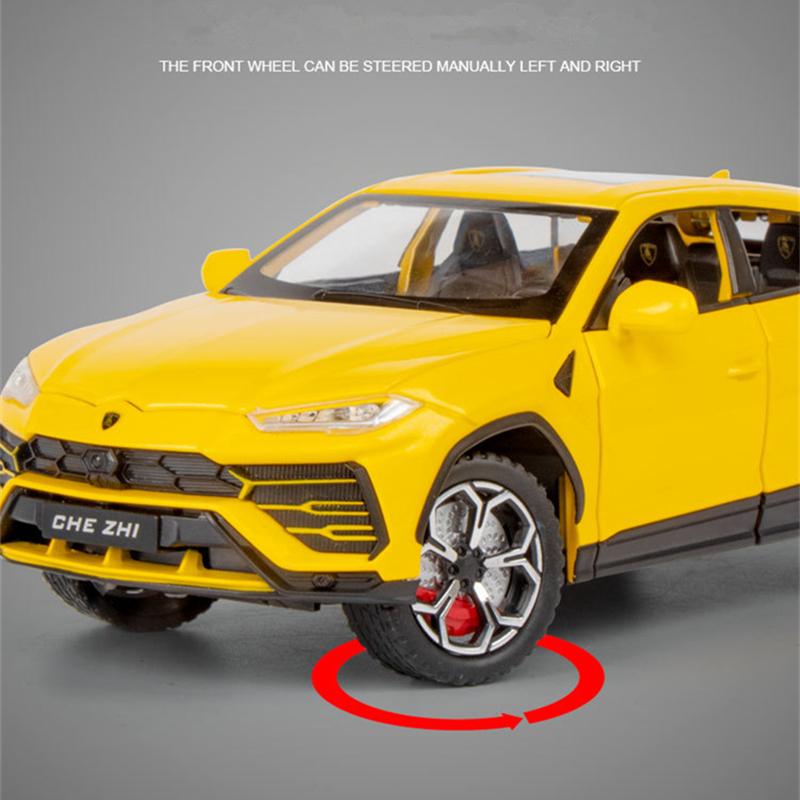 1/24 Lamborghini URUS Bison SUV литая спортивная модель автомобиля литые металлические внедорожники имитация модели автомобиля звук и свет детские игрушки подарок