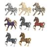 Yousheng Retro Horse Brooch Rhinestone Inlaid Horse Pin Zodiac Year Animal Brooch Men Women Suit Accessory for Handbag Clothes Decoration