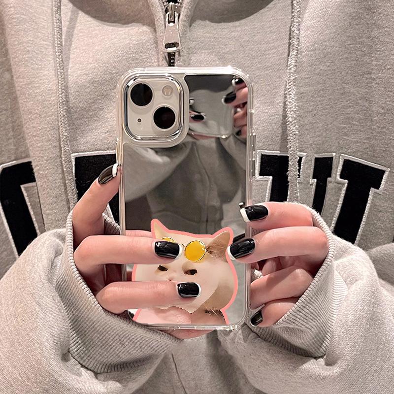 Mobile Phone Cases for iPhone 11 13 XR 15 Pro Max 12 14 Pro Max Case iPhone 16 XS Max Mirror Protective Case Mirror Exquisite Cartoon Waterproof
