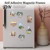 Clear Acrylic Refrigerator Magnets 10Pcs DIY Fridge Magnet Kit, Magnetic Photo Frame Self Adhesive Frames Set, Custom Picture Making Kit for
