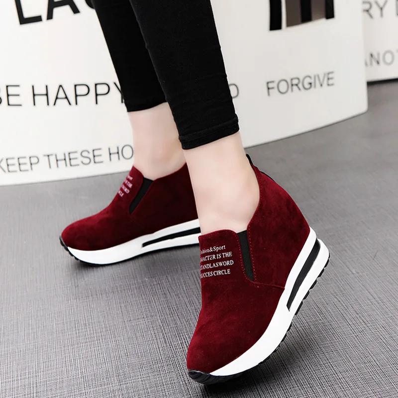 Fashion Platform Shoes for Women Casual Hidden Slope Heel Sneakers Women's Vulcanized Shoes Breathable Wedge Increase Shoes Women Tenis