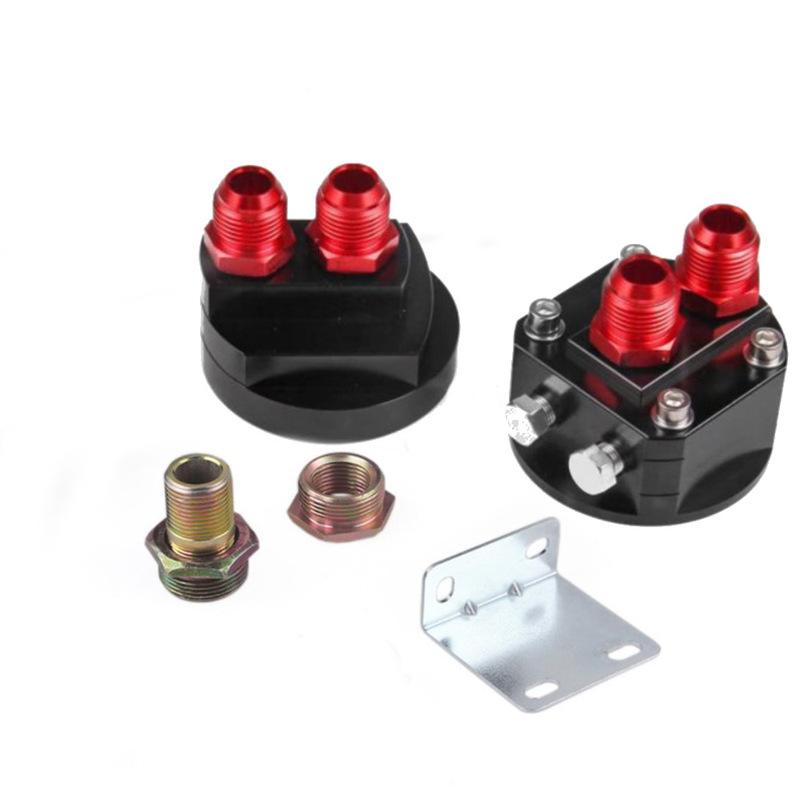 1pcs Car Split-Type Oil Temp & Pressure Gauge With Oil Cooler Adapter Accessories Fits Most Vehicles