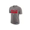 Chicago Bulls Mens Grey Dri-Fit Practice Letter Print Crew Neck Training Short Sleeve T-Shirt Men T-Shirt DR6456-063