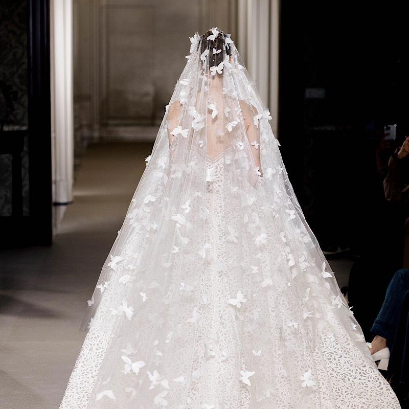 1шт длинный шлейф тяжелый жемчуг невеста роскошный свадебный головной убор свадебная фата 3D вышивка бабочка фата очень длинная