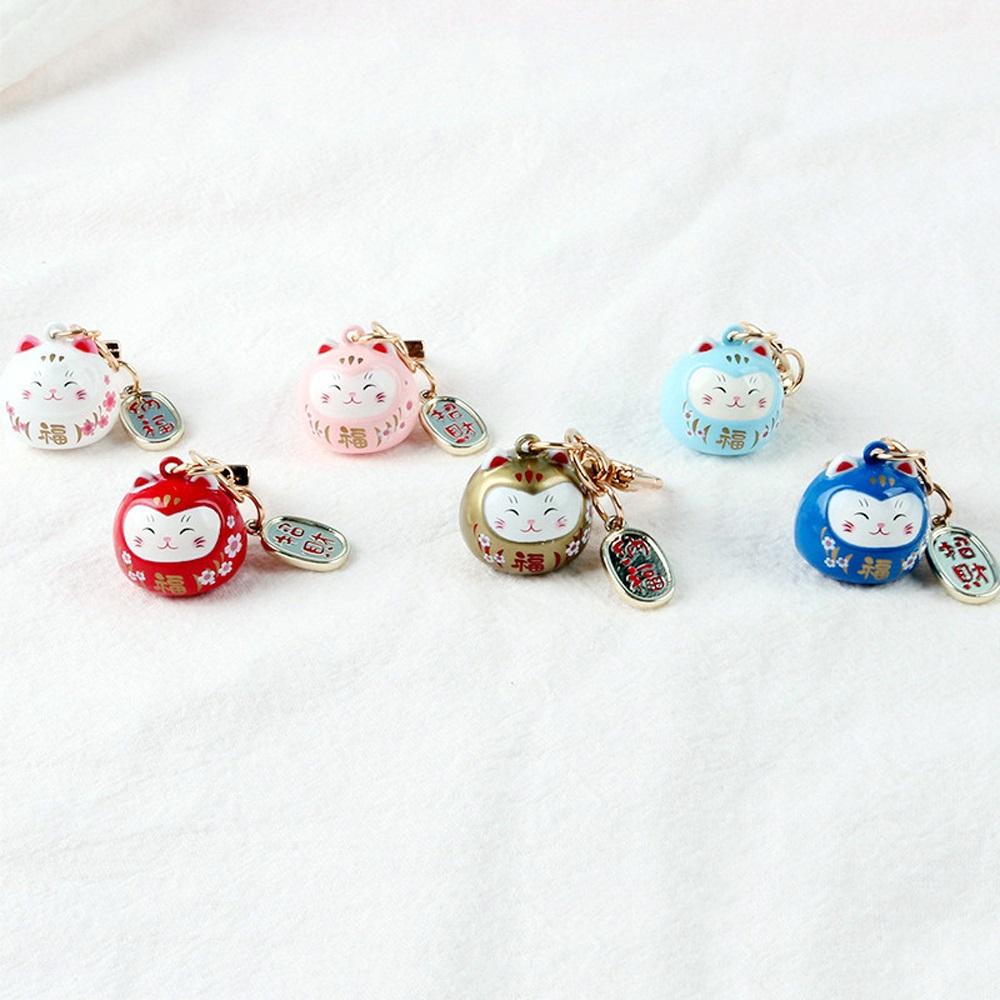 Car Key Charm Door Key Silicone Pendant Maneki Neko Keyrings Lucky Cat Keychains Bag Decoration