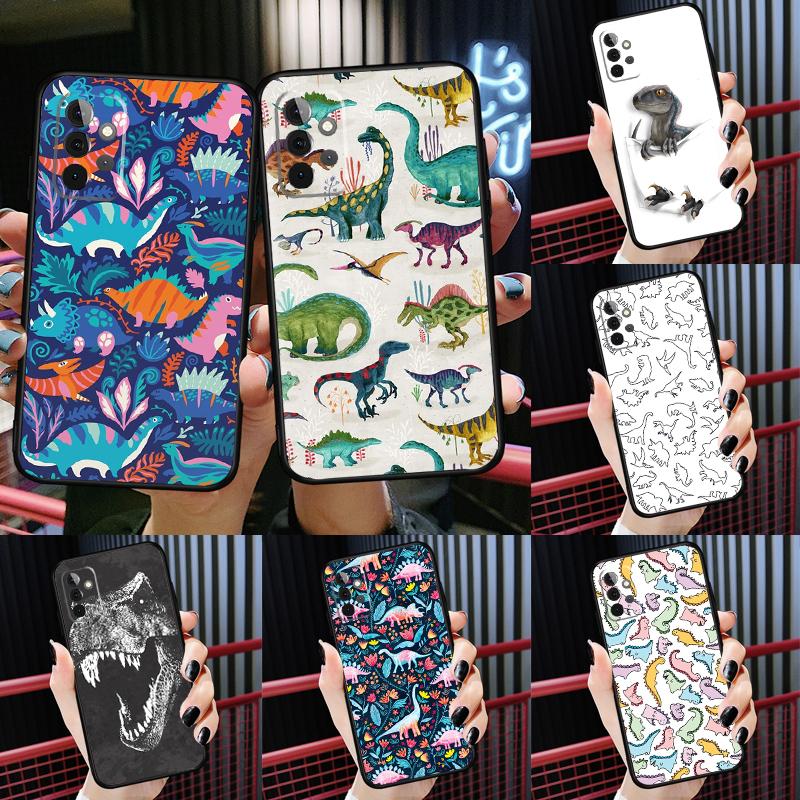 Cute Dino Dinosaur Case For Samsung Galaxy A54 A34 A24 A14 A73 A53 A33 A23 A13 A52 A32 A22 A12 A51 A71 Cover