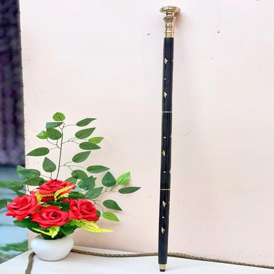 Трость для ходьбы с латунной ручкой в виде цветка, 99,06 см, стильная складная трость из черного твердого дерева, подарок для отца, бабушек и дедушек, рождественский подарок, подарок на годовщину
