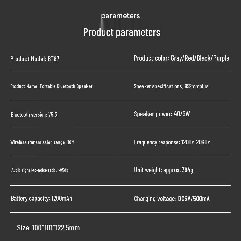 Портативная Bluetooth-колонка Newmine BT87, штекер CN (адаптер в комплекте) (Китайская версия)