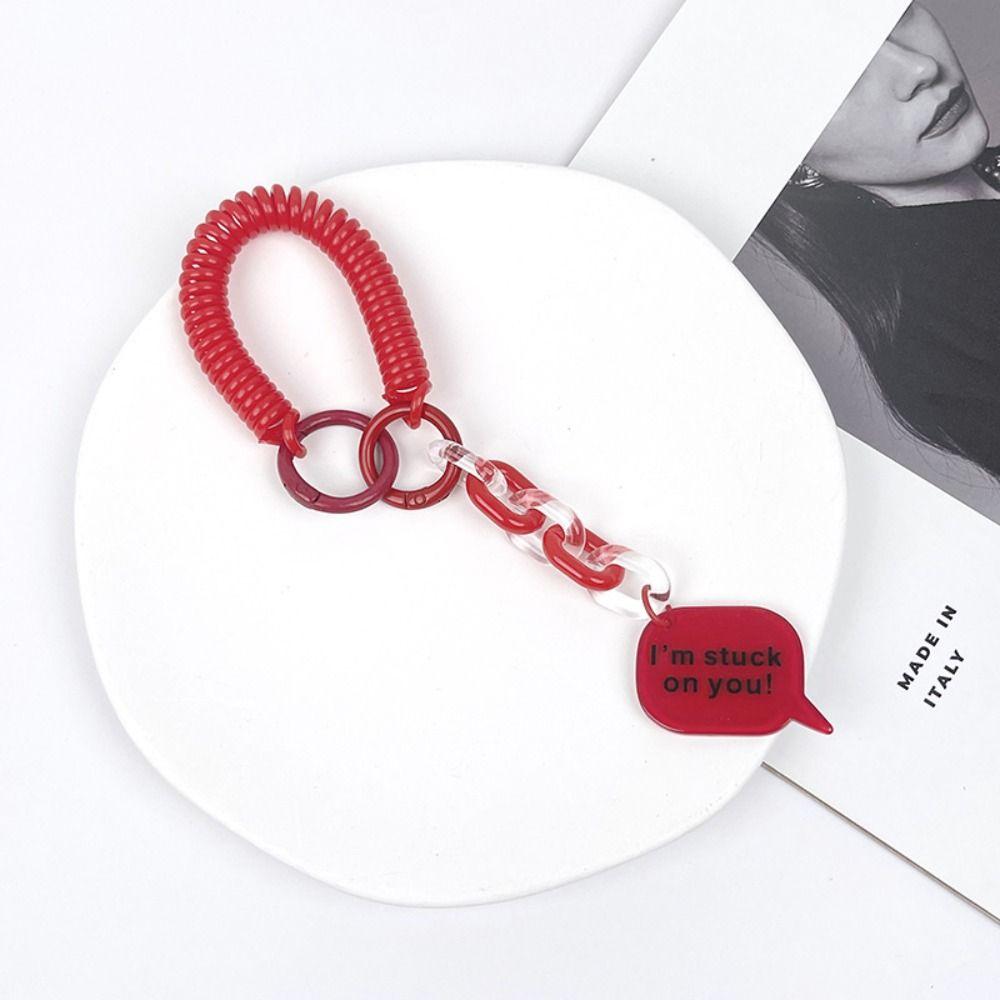 With Metal Clasp Springs Keyring Stretchy Stretchy Spiral Spring Coil Luggage Tags