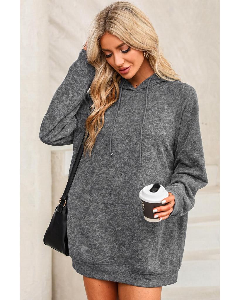 Azura Exchange Толстовка с капюшоном и карманом-кенгуру из минеральной стирки