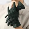 1 Pair Women Cycling Gloves Autumn Winter Windproof Elastic Faux Snakeskin Touchscreen Anti-slip