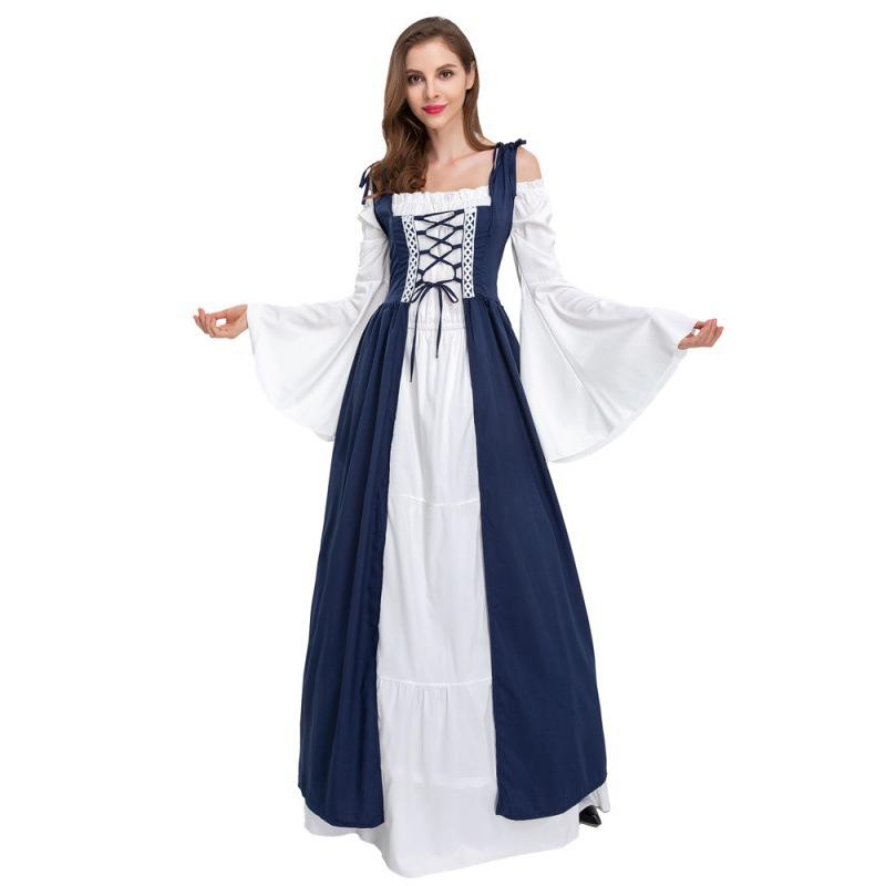 Хэллоуин костюм средневековый ренессанс косплей платье костюм большого размера женская одежда