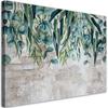 Canvas Print Green Leaves On Concrete Background