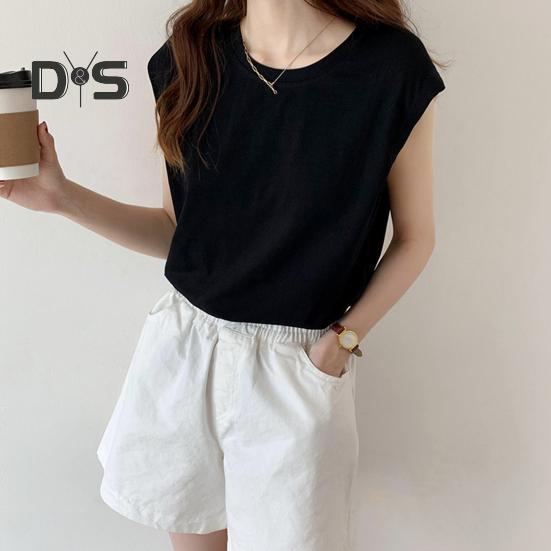 Женская летняя футболка с круглым вырезом, короткими рукавами, однотонная футболка, однотонная свободная посадка, повседневные топы, повседневная одежда