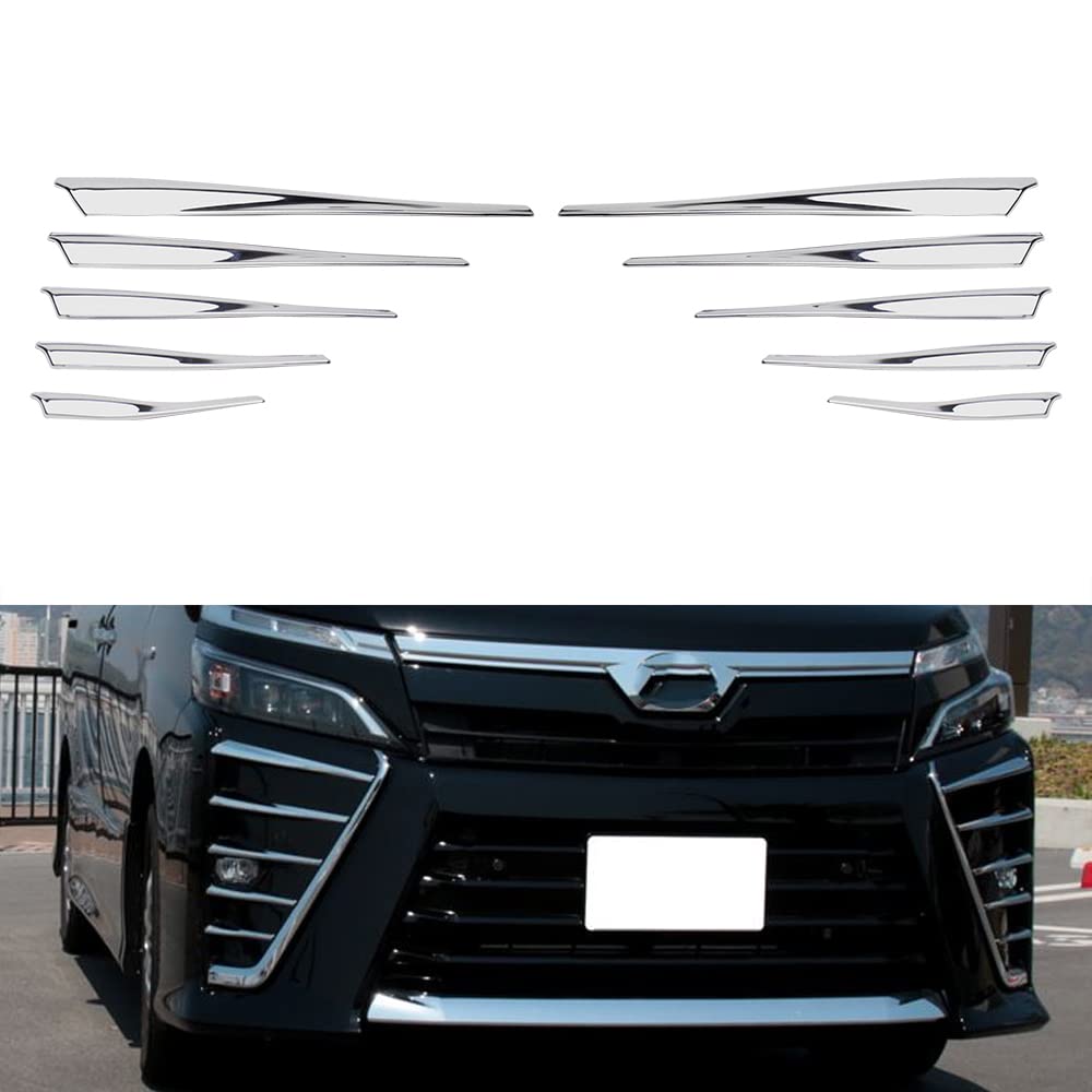 Catland Front Fog Light Garnish for Toyota Voxy Model 80 Series Customizable Exterior Fog Lamp Interior Plated ABS Pack of 10 (Late ZS) - Sparkle,