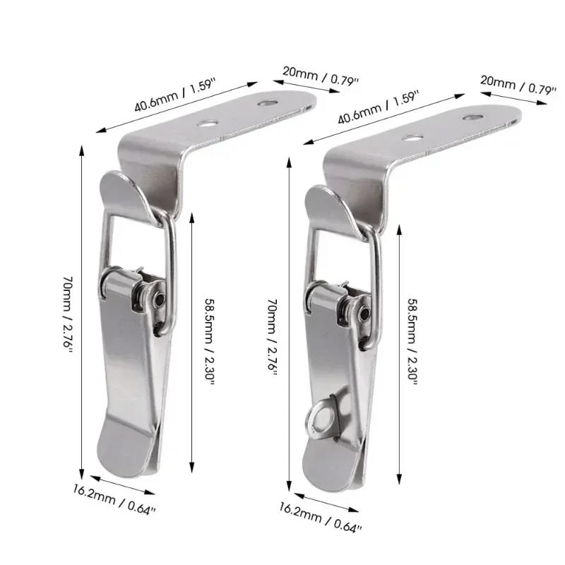 8/2 шт. 90-градусный крючок-защелка с фиксатором «Утиный клюв», серебристый металлический пружинный засов, защелка, зажимы, фурнитура для деревянного ящика, выдвижная защелка 4