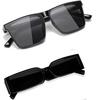 Sheomy Unisex Combo Offer Pack of 2 Shades Glasses Rectangle Retro Vintage Narrow Sunglasses Women and Men, Z9-RT43-AX6Q