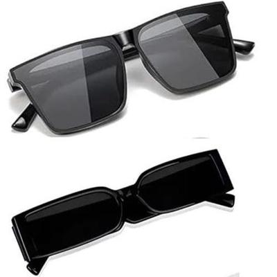 Sheomy Unisex Combo предлагает набор из 2 очков, прямоугольные ретро-винтажные узкие солнцезащитные очки для женщин и мужчин, Z9-RT43-AX6Q