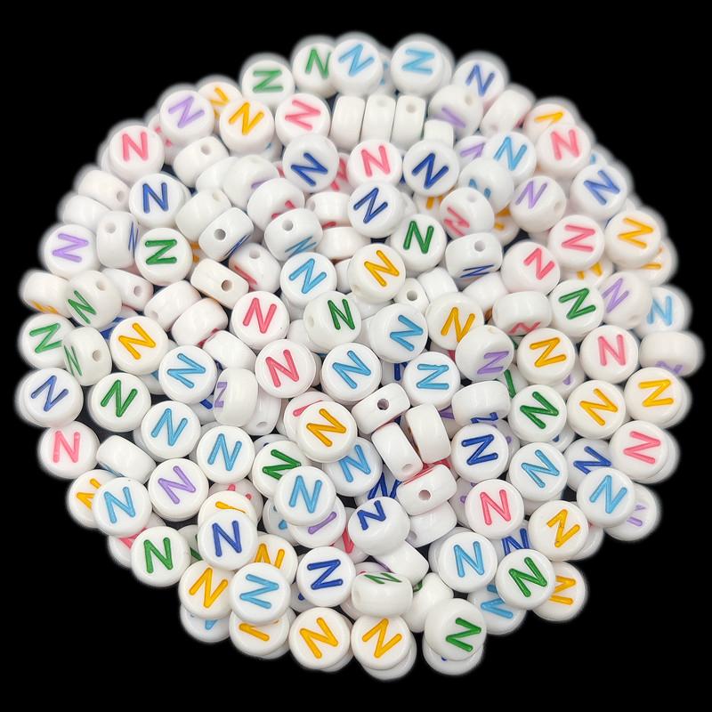 Товары для домашней вечеринки, 50 шт., 7 мм, красочные буквы, оптовая продажа, свободные бусины, изготовление ювелирных изделий, ожерелье, браслет, сделай сам, для кулона