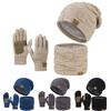 3 Pcs/Set Hat Scarf Glove Set Thick Knitted Warm Cap Great Friction Gloves Elastic Ear Protection Windproof Winter Outdoor Dome Cap Neck Wrap Set