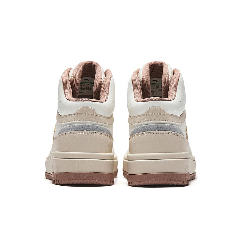Anta Comfortable Fashion Slip Resistant Durable Mid Top Sneakers Women Sneakers White Beige Brown 922448083-2