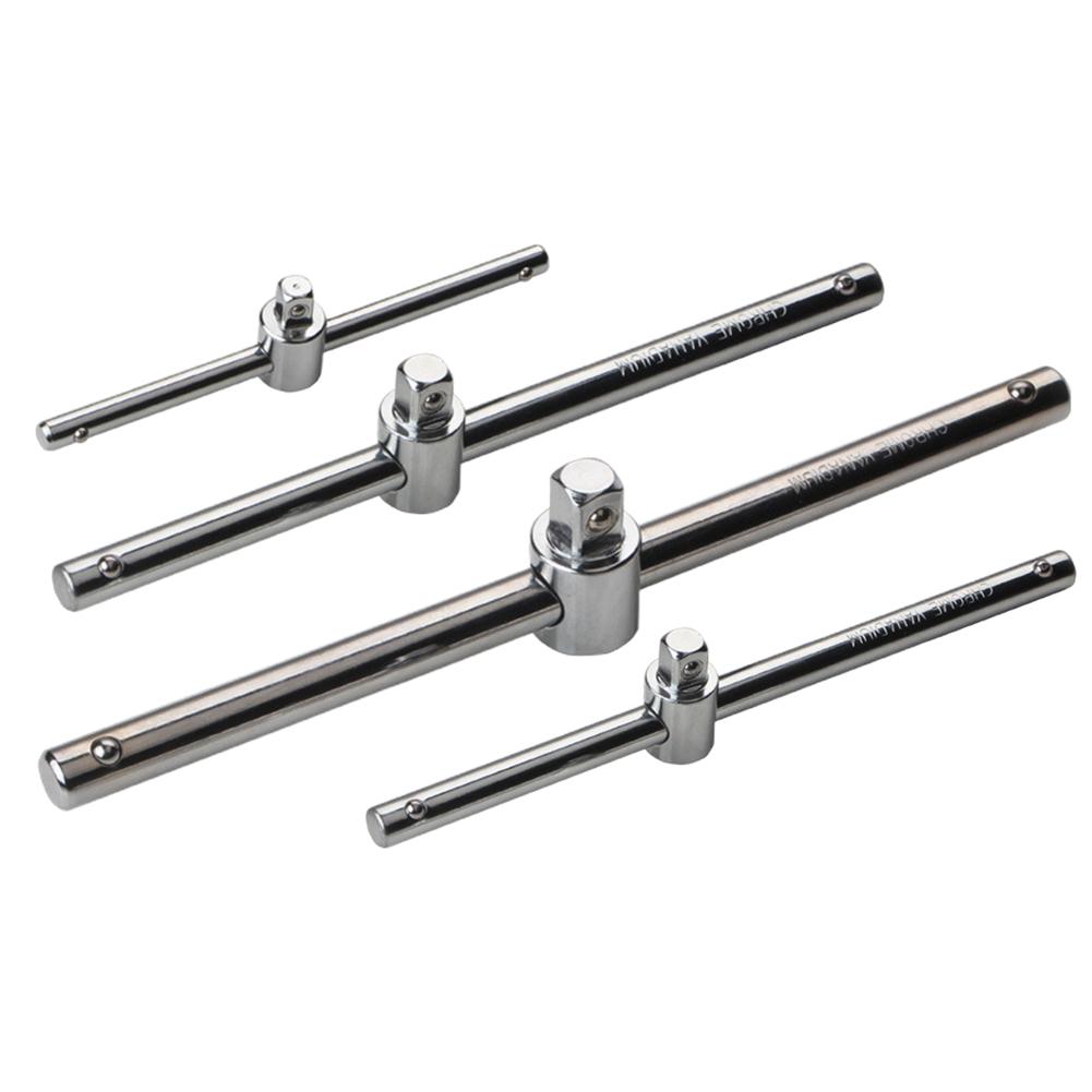 Удлинитель для торцевого ключа с трещоткой 1/4" 3/8" 1/2", скользящая Т-образная рукоятка, адаптер для торцевой головки, скользящий стержень, инструменты для ремонта автомобилей, удлиненный скользящий стержень