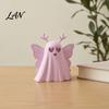 Gift for Halloween Party 3D Printed Ghost Figurine, Cute Pink Butterfly with Holiday Desk Accessory Wings, Small Spooky Desktop Ornament Shelf,