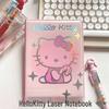 Laser KT Cute Hello Kitty Hardcover Notebook - Girlish Heart Diary with Color Pages
