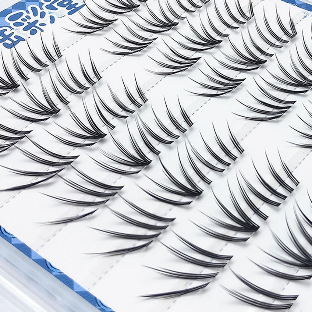 French Style False Eyelashes Segmented Design Natural Look Upper Eyelashes Lightweight Fiber for Women Daily Party Wear