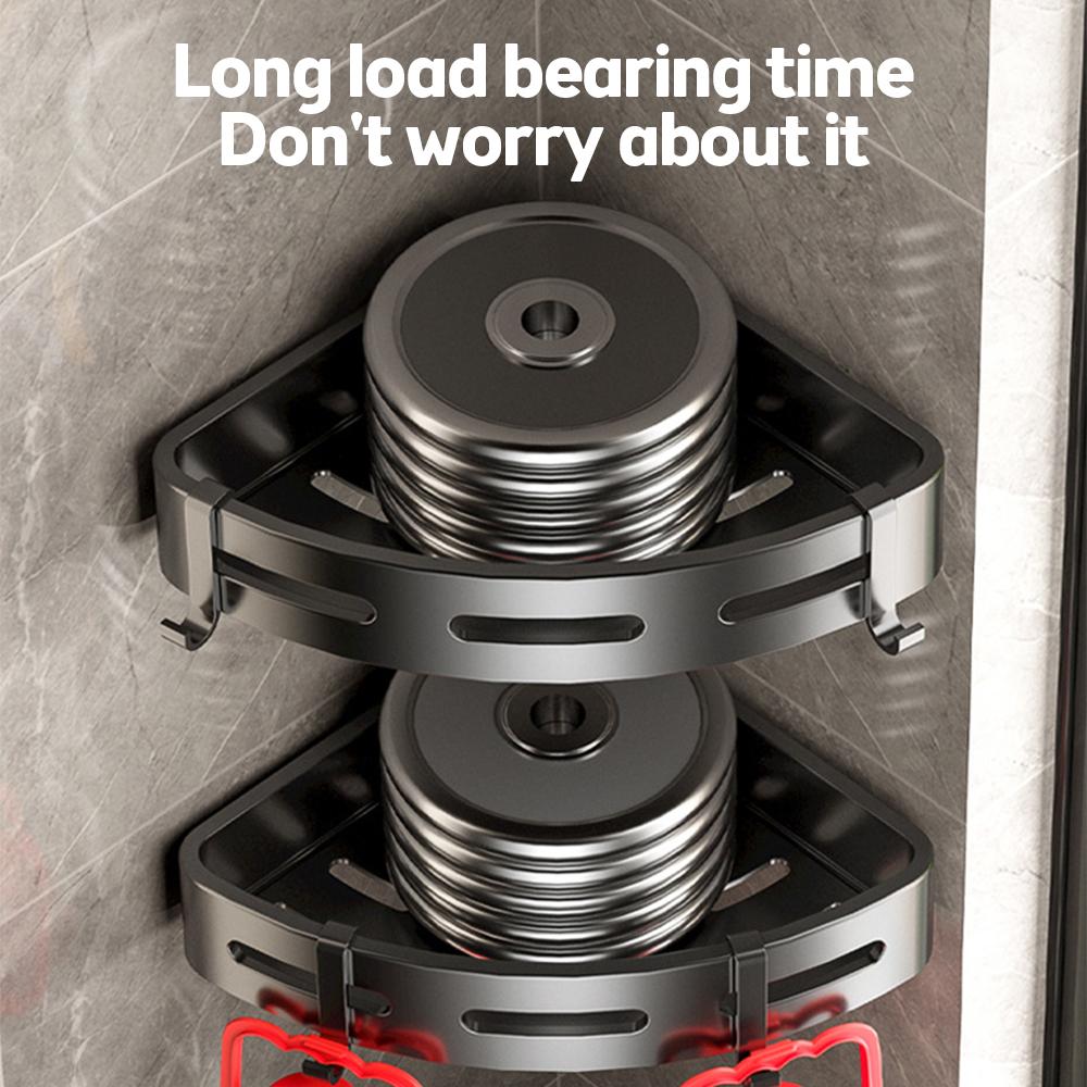 Угловая душевая кабина из алюминиевого сплава, 3-уровневая настенная полка для хранения органайзера для душа в ванной комнате с